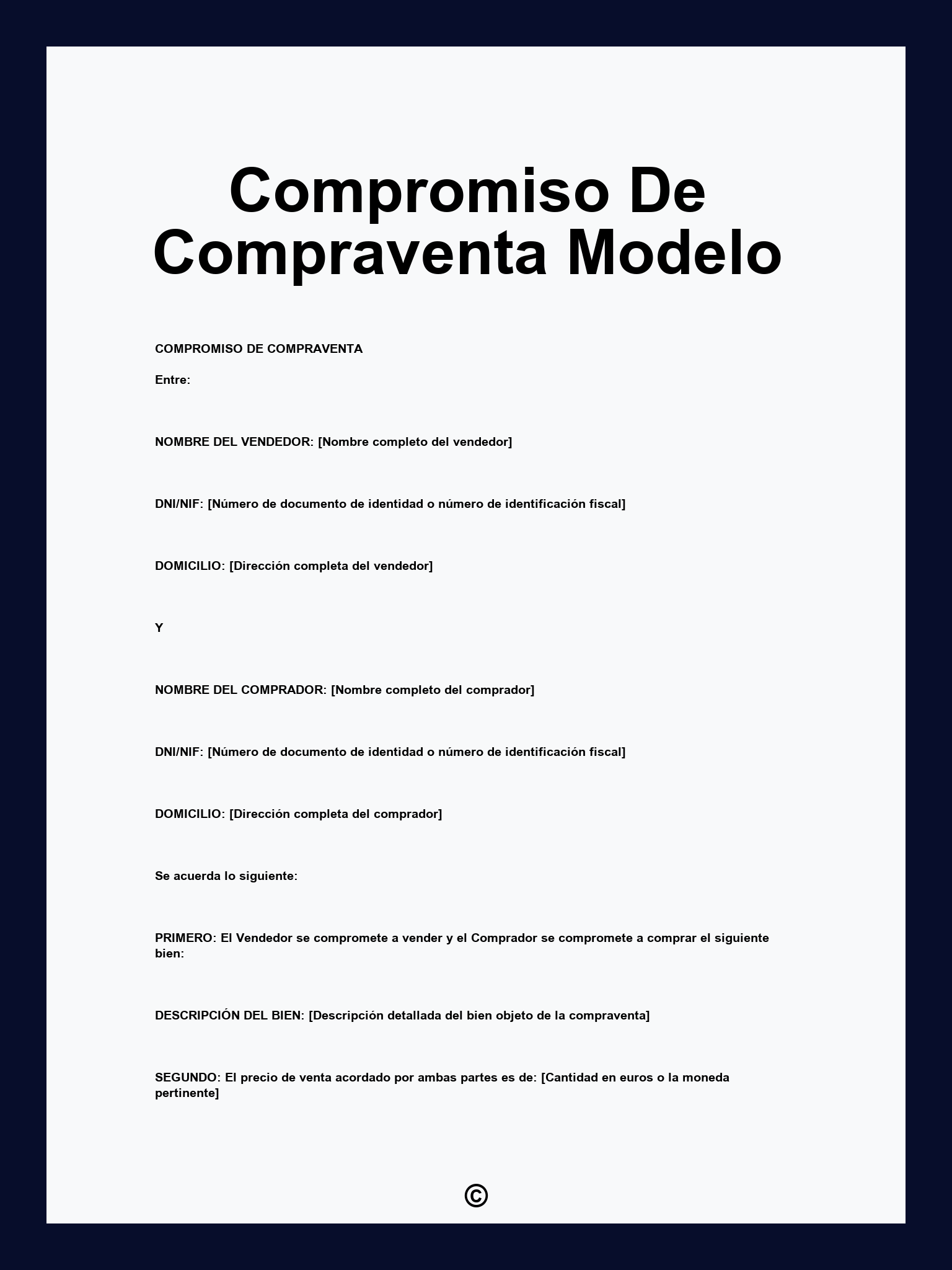 Compromiso De Compraventa Modelo