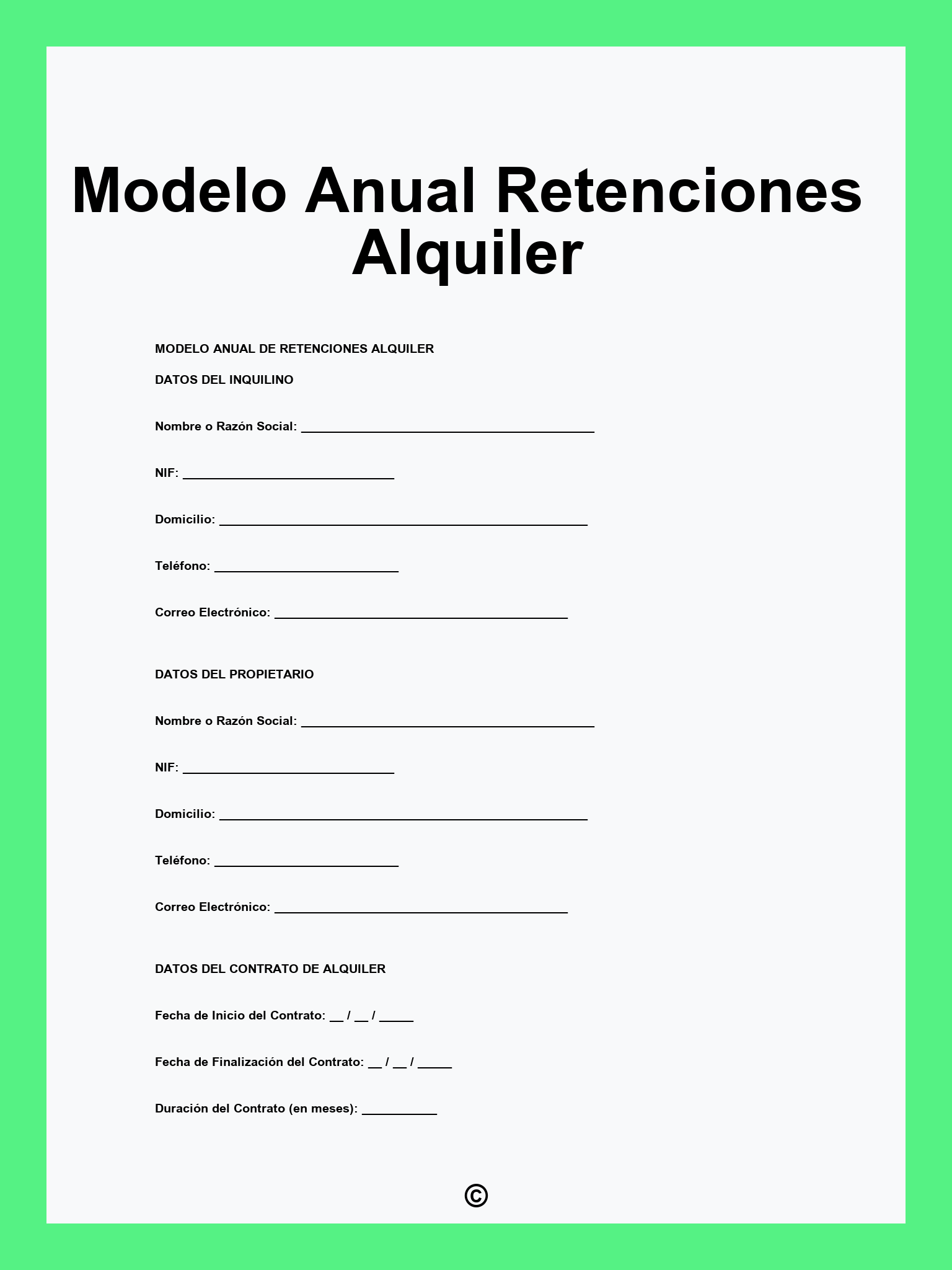 Modelo Anual Retenciones Alquiler