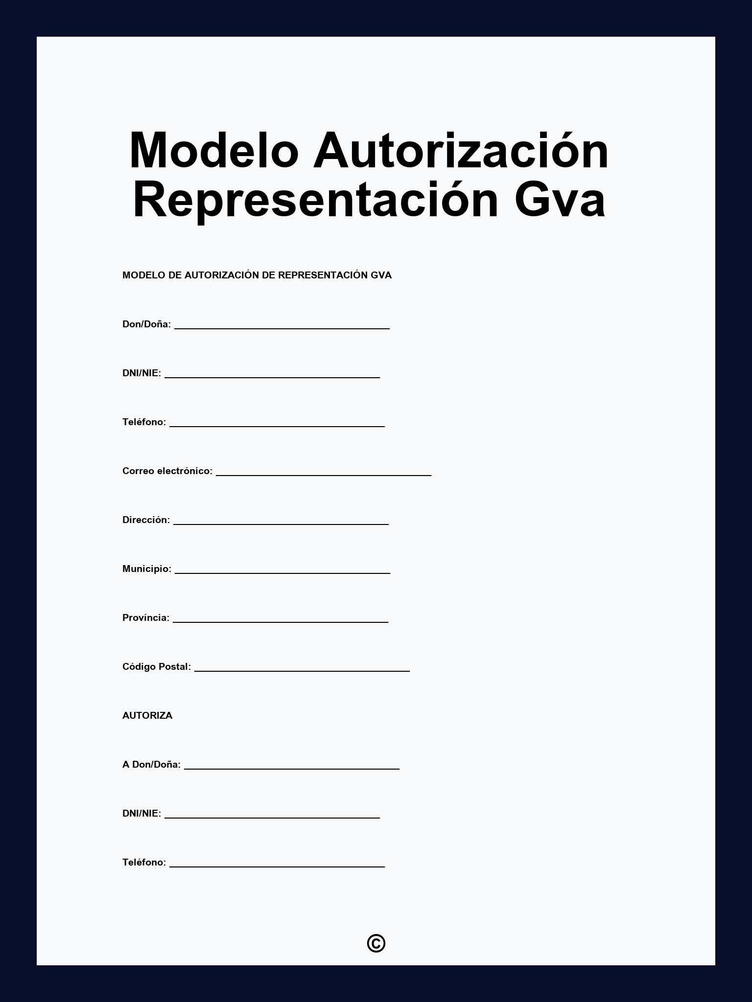 Modelo Autorización Representación Gva
