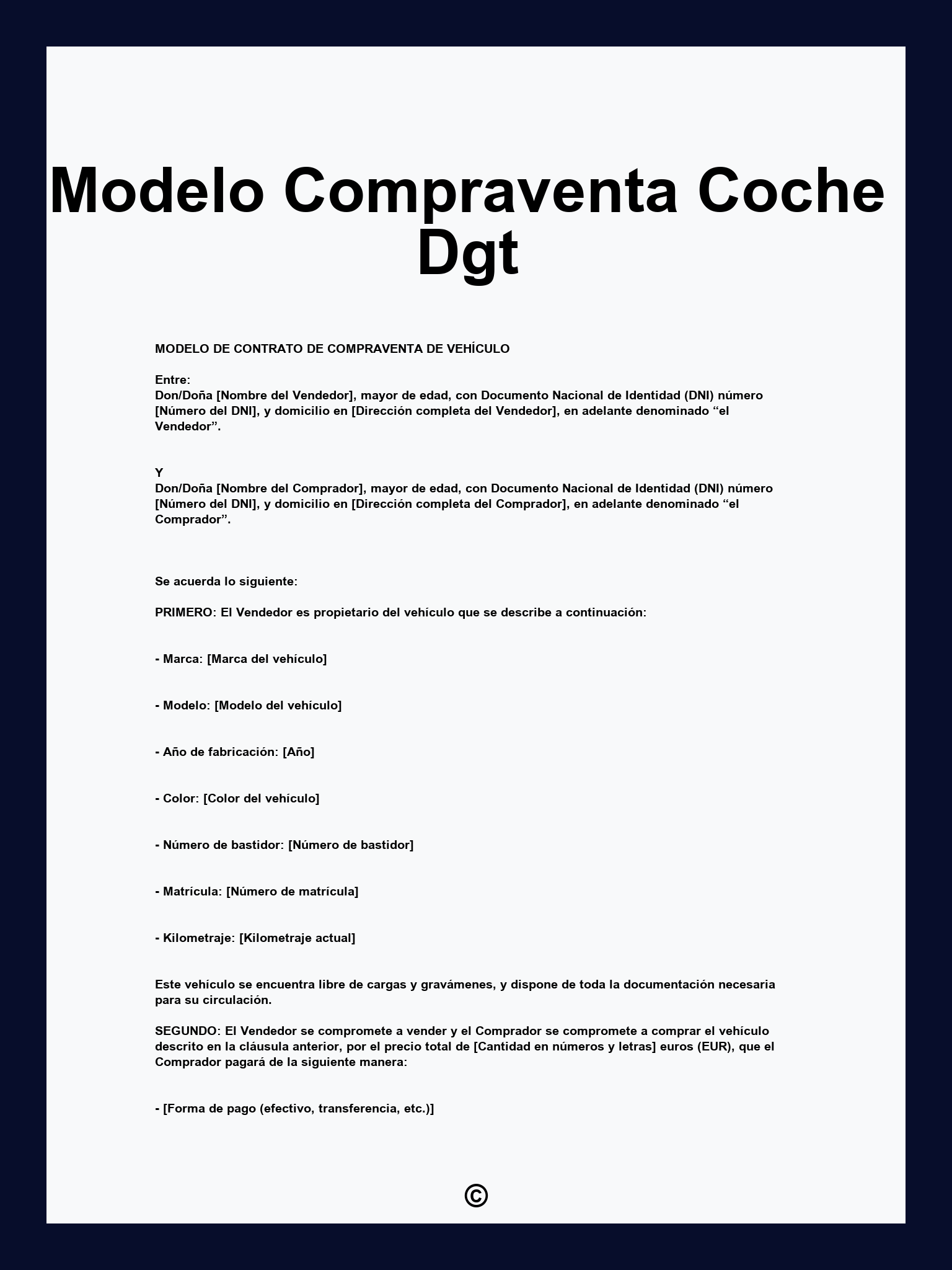 Modelo Compraventa Coche Dgt