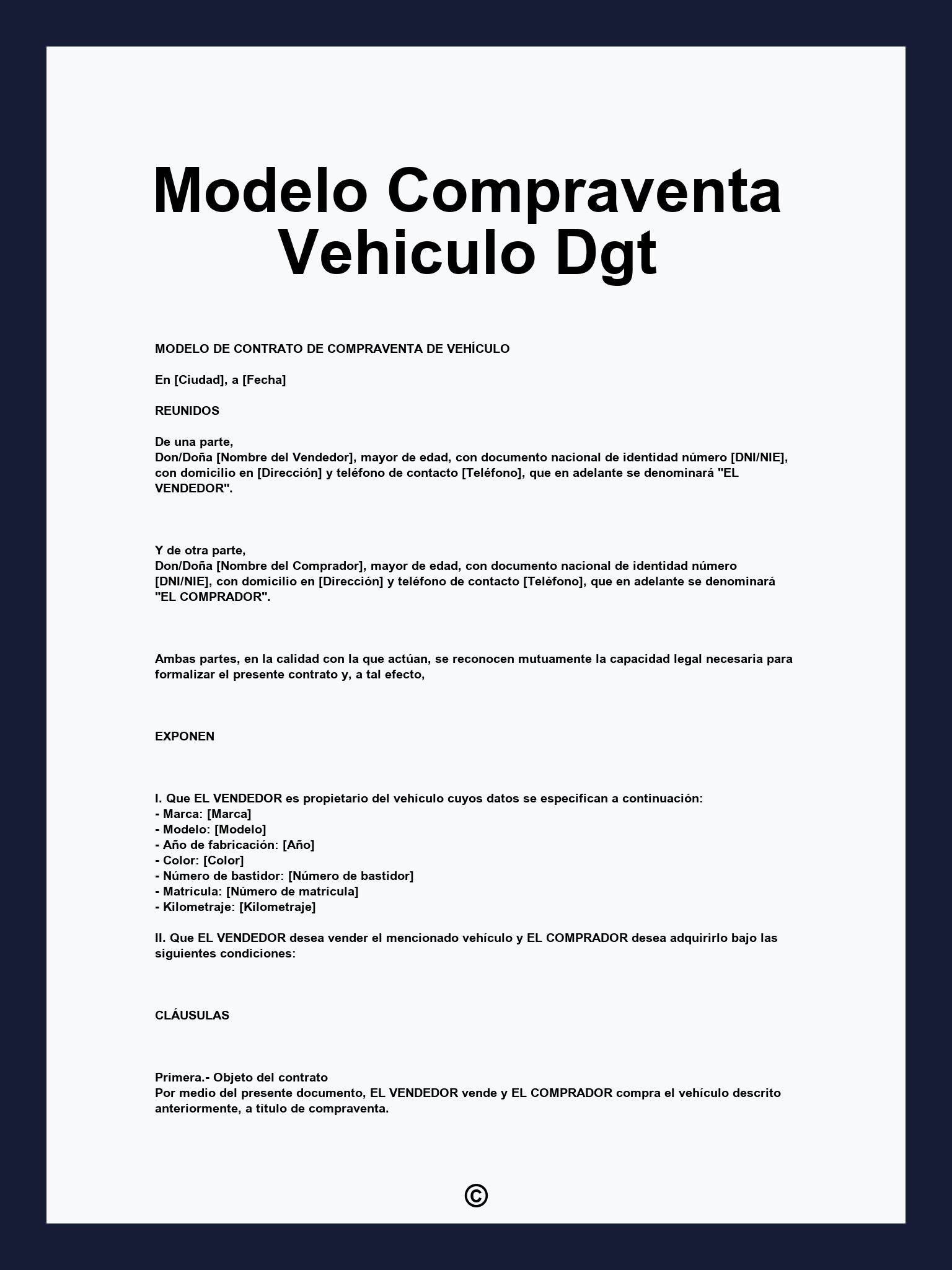 Modelo Compraventa Vehiculo Dgt