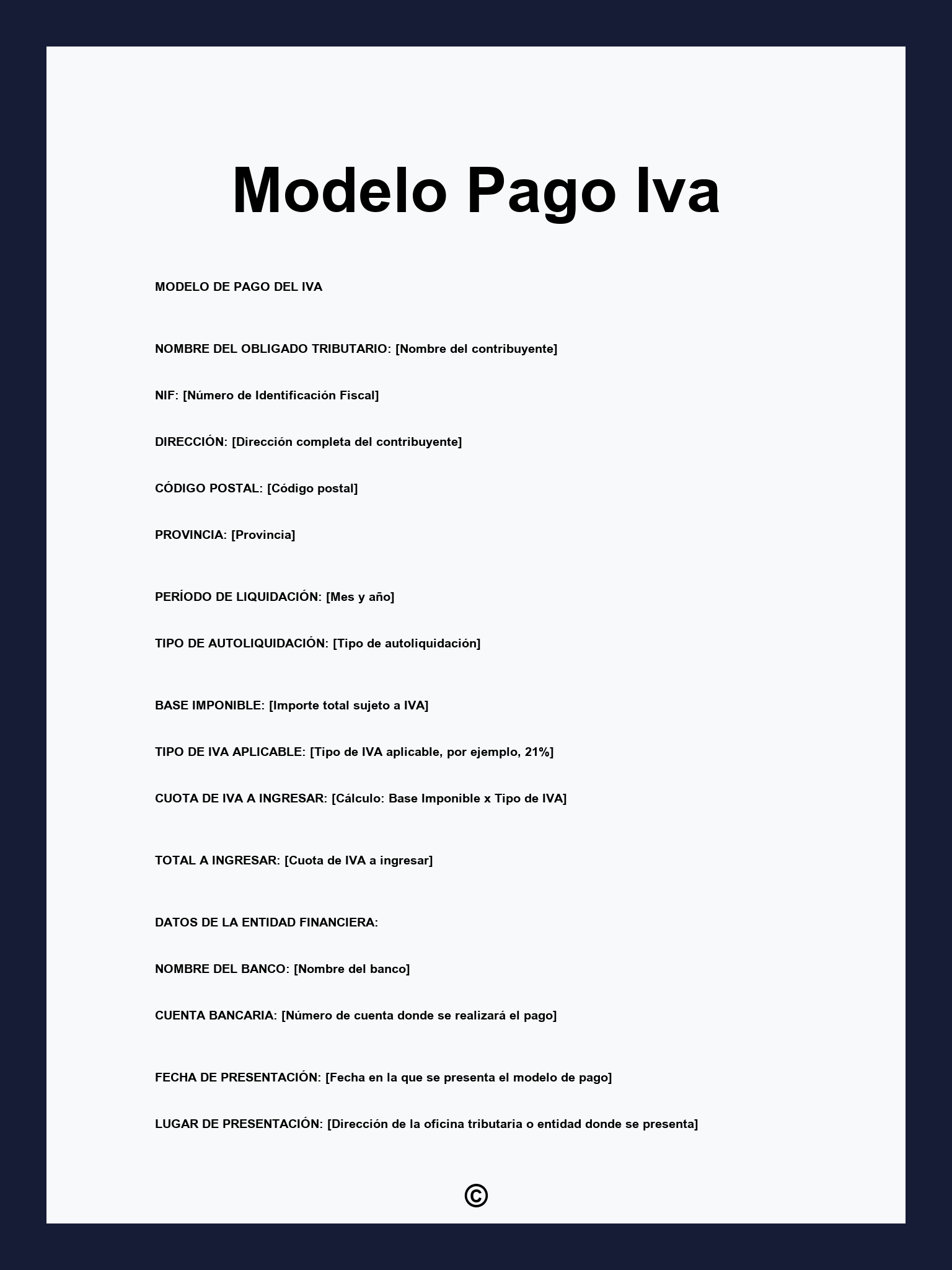 Modelo Pago Iva