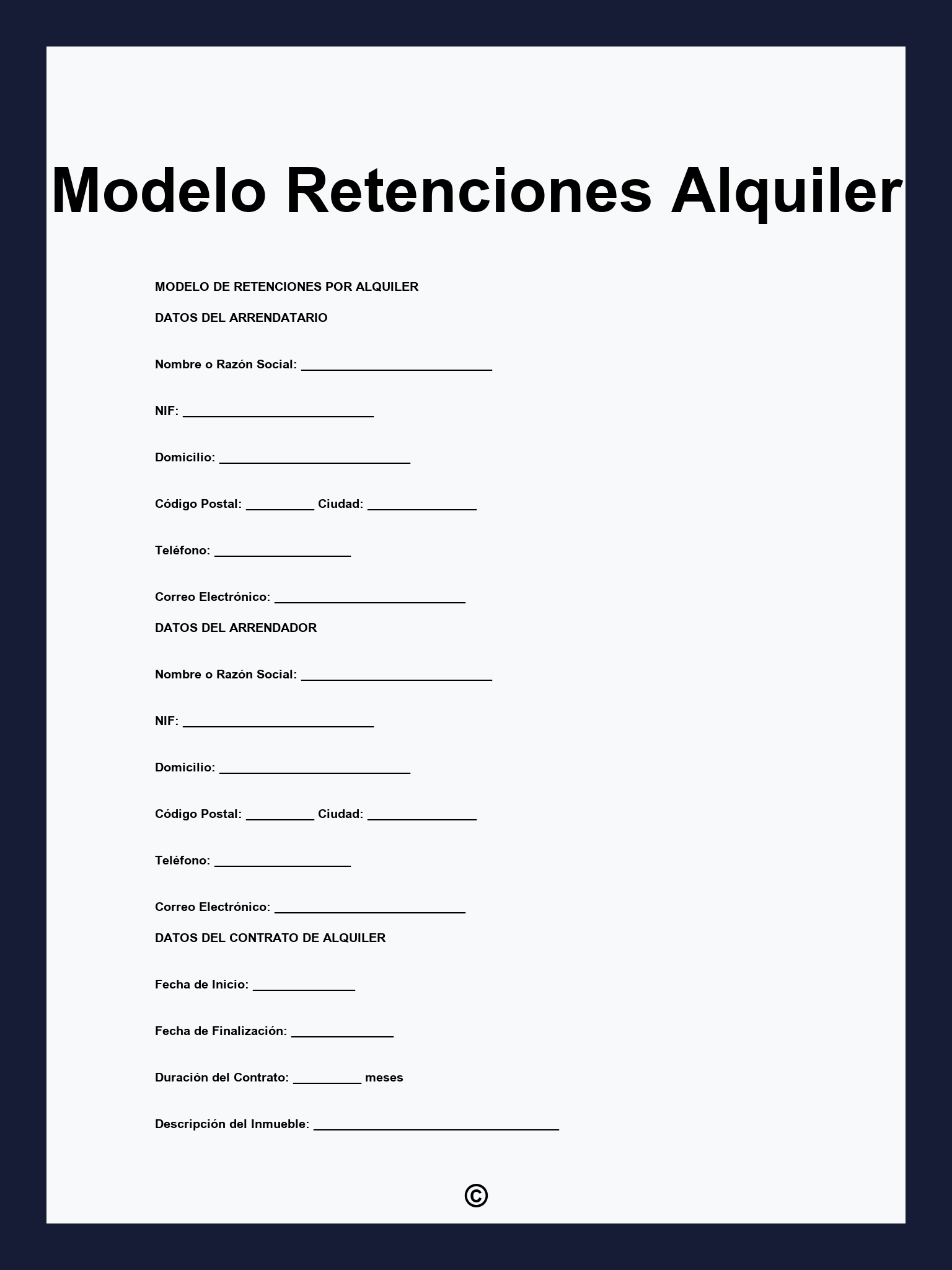 Modelo Retenciones Alquiler